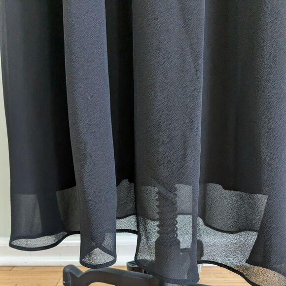 Vintage Maxi Dress Prom Gown Slip Beaded 90S Y2K Cachet Black Silver Formal 6 - Picture 6 of 11